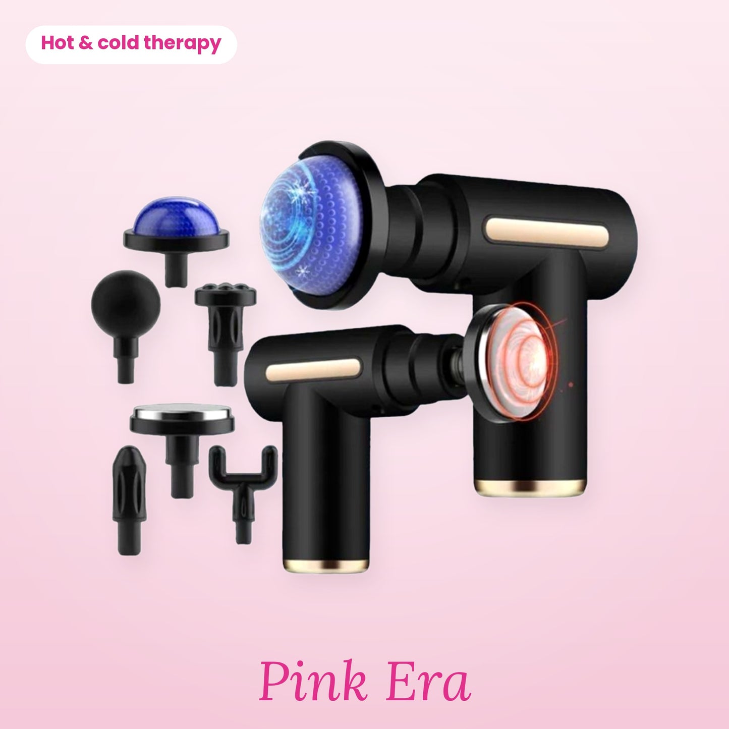Pink Era Pro-Therapy Massage Gun — Hot & Cold Compress (6-in-1)