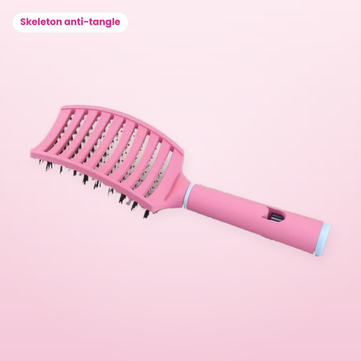 ENZO Professional Advanced Skeleton Brush — Curved Vented Detangler (Boar + Nylon)