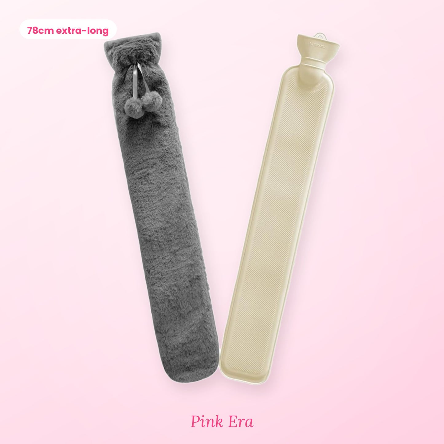 Long Plush Hot Water Bottle — Your Winter Bestie 💕(Pink Colour)